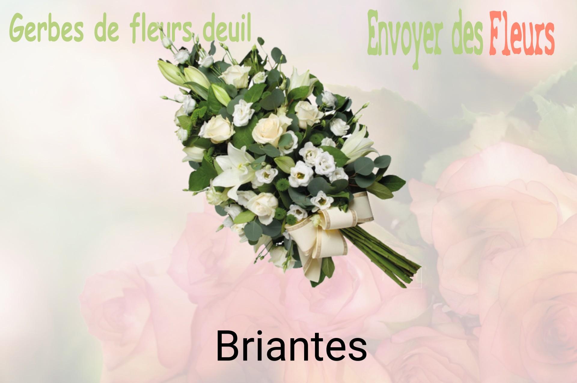 Gerbe de fleurs de deuil livrée à Briantes